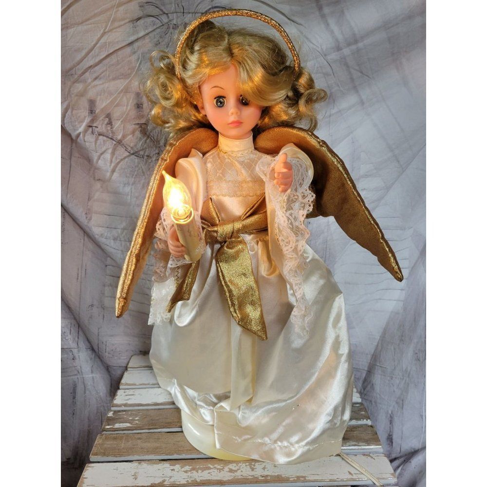 Rennoc angel motionette‎ animated Xmas cherub blonde vintage